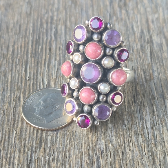 Nicky Butler 925 Sterling Silver Designer Opal Amethyst Rhodolite Garnet Ring NB - Picture 4 of 16